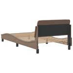 vidaXL Cadre de lit avec tête de lit Cappuccino 100x200 cm Similicuir