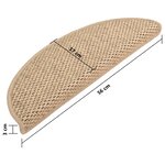 vidaXL Tapis d'escalier autocollants 15 Pièces 56x17x3 cm Sable