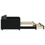vidaXL Lit de jour avec gigogne et tiroirs noir 90x190 cm velours