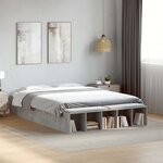vidaXL Cadre de lit sans matelas gris béton 140x190 cm