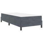 vidaXL Lit boxspring avec matelas Gris foncé 90 x 200 cm Velours