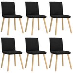 vidaXL Chaises à manger lot de 6 noir tissu