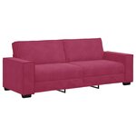 vidaXL Ensemble de canapés 3 Pièces avec coussins Rouge bordeaux Velours
