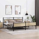 vidaXL Cadre de lit en métal sans matelas chêne sonoma 193x201 cm