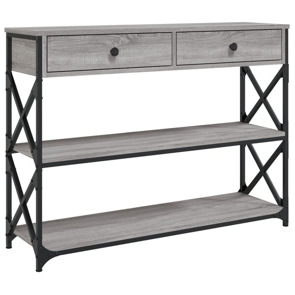 vidaXL Table console sonoma gris 100x28x75 cm bois d'ingénierie