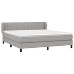 vidaXL Sommier à lattes de lit avec matelas Gris clair 180x200cm Tissu