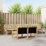 vidaXL Ensemble de canapés d'extérieur 7 pc Blanc et Beige