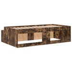 vidaXL Lit de rangement Chêne fumé 90x200 cm