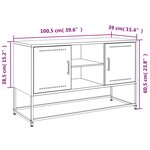 vidaXL Meuble TV blanc 100 5x39x60 5 cm acier