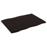 vidaXL Dessus de table bois chêne massif traité bordure assortie