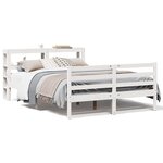 vidaXL Cadre de lit sans matelas blanc 140x200 cm bois de pin massif