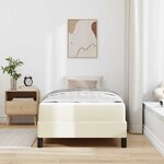vidaXL Cadre de lit avec matelas Crème 100 x 200 cm tissu