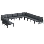 vidaXL Ensemble de canapé de jardin 11 Pièces Anthracite Acier