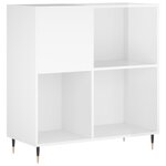 vidaXL Armoire à disques blanc brillant 84 5x38x89cm bois d'ingénierie
