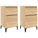 vidaXL Tables de chevet 2 Pièces chêne sonoma 40x35x70 cm