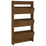 vidaXL Jardinière murale 3 niveaux 60x18 5x110 cm brun miel pin massif