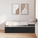 vidaXL Cadre de lit avec rangement Chêne noir 100 x 200 cm