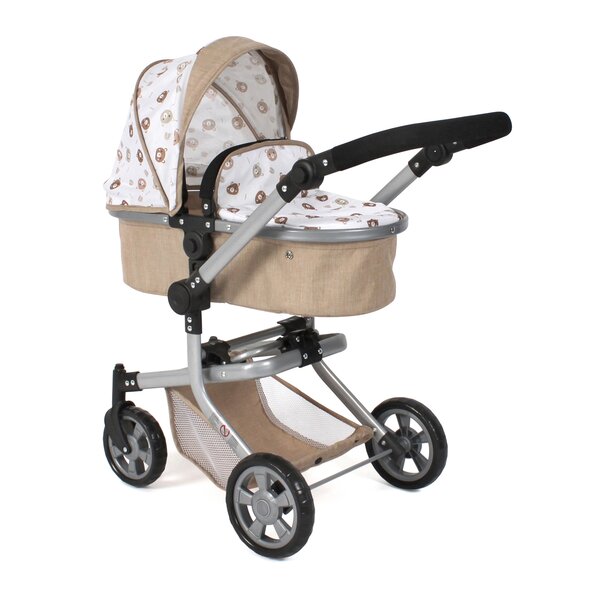 Bayer Chic 2000 595-63 - Poussette pour poupée combinée 2 en 1 Mika Beige avec oursons