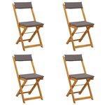 vidaXL Chaises de bistrot d'extérieur 4 pc Gris foncé