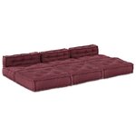 vidaXL Unité de canapé modulaire 4 Pièces Marron Tissu