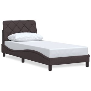 vidaXL Cadre de lit sans matelas marron foncé 90x200 cm tissu