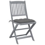 vidaXL Chaises pliables d'extérieur lot de 6 et coussins Bois d'acacia