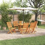 vidaXL Ensemble de salle à manger pour jardin 7 Pièces Marron