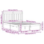 vidaXL Cadre de lit Cire marron 205 5 x 145 5 x 100 cm