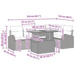 vidaXL Ensemble de canapé de jardin 6 Pièces Noir Poly rotin