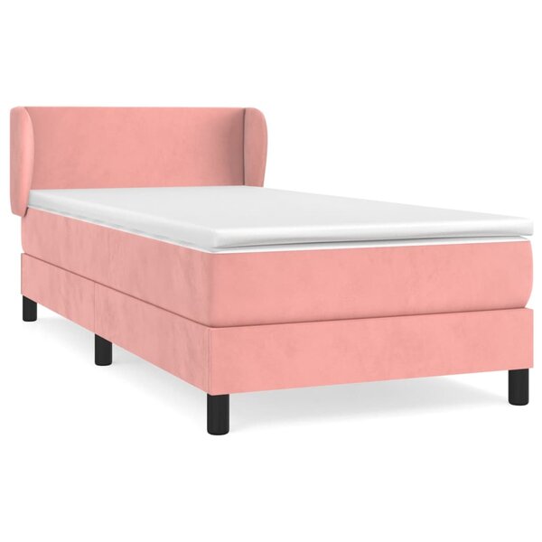 vidaXL Sommier à lattes de lit et matelas Rose 80x200 cm Velours