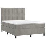 vidaXL Sommier à lattes de lit et matelas Gris clair 140x190cm Velours