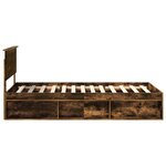 vidaXL Cadre de lit Chêne fumé 100 x 200 cm Pin massif