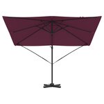 vidaXL Parasol Roma Rouge 286 x 285 x 265 cm Polyester et Aluminium