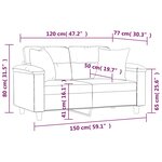 vidaXL Canapé 2 places avec oreillers décoratifs noir 120cm similicuir