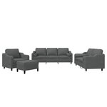 vidaXL Ensemble de canapés 4 Pièces coussins gris foncé tissu