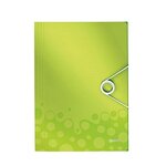 Chemise WOW 3 rabats à élastique polypro 150 feuilles A4 Vert métallisé LEITZ