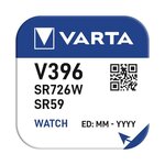 pile oxyde argent pour montres V396 (SR59) SR726SW x 100 VARTA