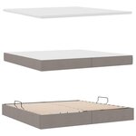 vidaXL Lit avec rangement et matelas Taupe 200 x 200 cm Polyester