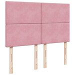 vidaXL Sommier à lattes de lit avec matelas Rose 140x190 cm Velours