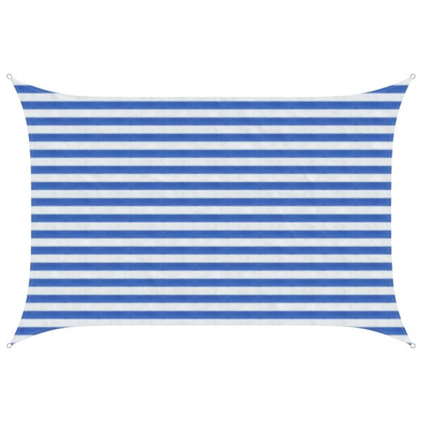 vidaXL Voile d'ombre 2 x 3 5 m HDPE Rectangulaire Bleu et Blanc