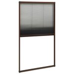 vidaXL Moustiquaire plissée pour fenêtre Aluminium Marron 80x160 cm