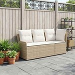 vidaXL 2 pc Sofa de jardin avec accoudoirs et sofa d'angle Rotin PE