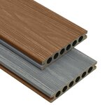 vidaXL Panneaux de terrasse et accessoires WPC Marron/gris 15 m² 4 m