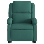vidaXL Fauteuil inclinable électrique vert foncé tissu