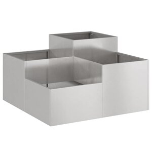 vidaXL Cache-pot de jardin Argent 100 x 100 x 48 cm Acier inoxydable