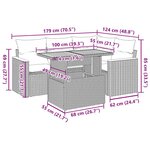 vidaXL Salon de jardin 5 Pièces avec coussins noir résine tressée