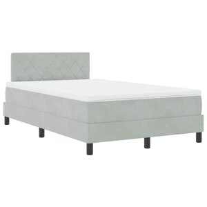 vidaXL Lit à ressorts avec matelas Gris clair 120 x 190 cm Velours
