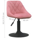 vidaXL Tabouret de bar Rose 46x44x(62 5-77 5) cm Velours