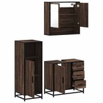 vidaXL Ensemble de meubles de salle de bain 3 Pièces Chêne marron
