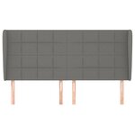 vidaXL Tête de lit avec oreilles Gris foncé 183x23x118/128 cm Tissu